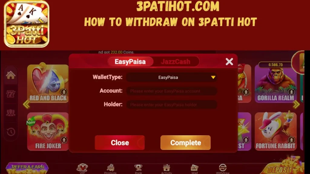 3patti hot Withdraw Methods
