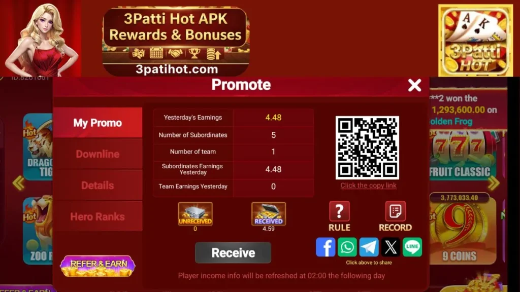 3patti hot game rewards and bonuses